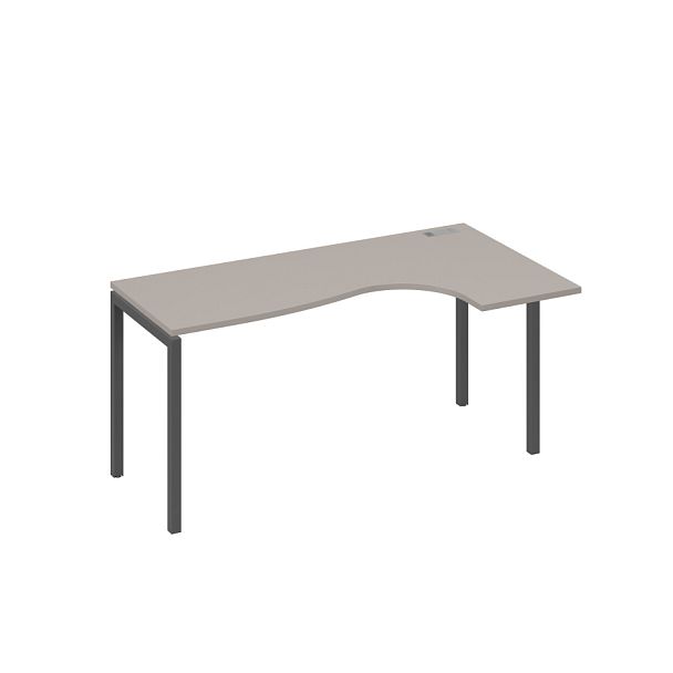 Стол эргономичный правый "Классика" на металлокаркасе DUE A4 А4 Б2 036 БП мокко премиум / металлокаркас антрацит - Вид 1