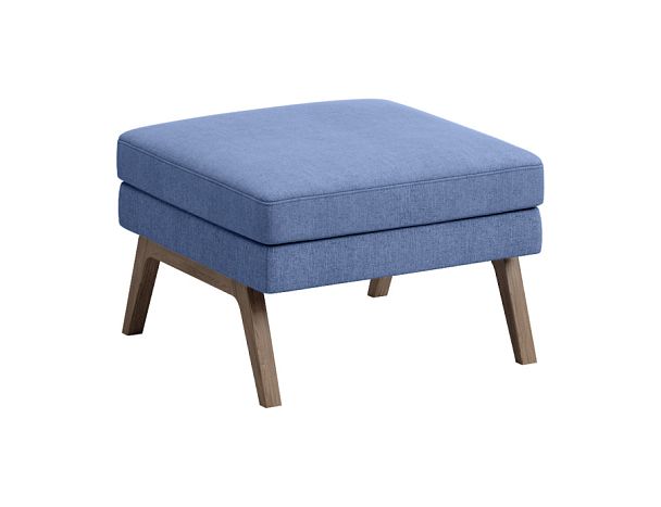 Пуф Everprof Marko одноместный Ткань Синий Темное дерево - Вид 1