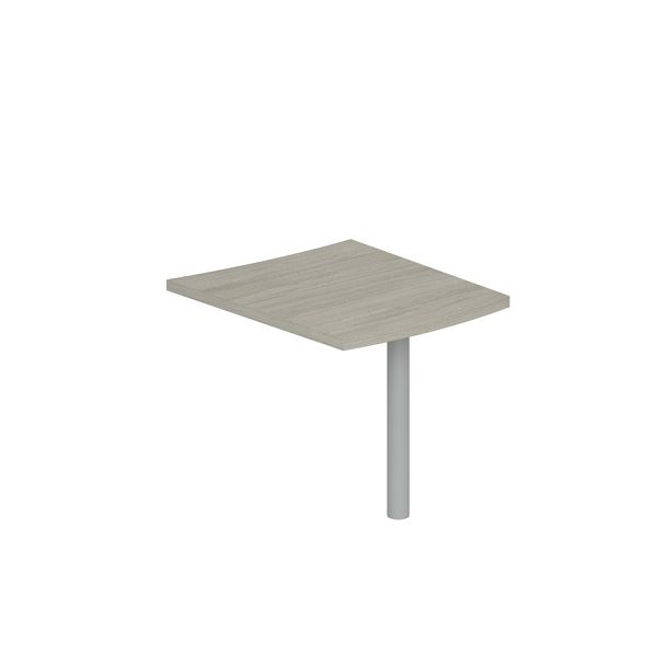 Брифинг-приставка Wing 900х1400х750 / цвет: дуб светлый, опора табулярная серебрянный металлик - Вид 1