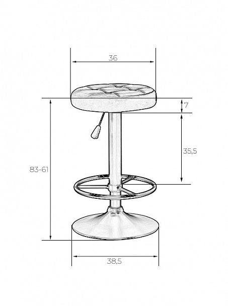 Табурет барный DOBRIN BRUNO (синий велюр (MJ9-117)) - Вид 6