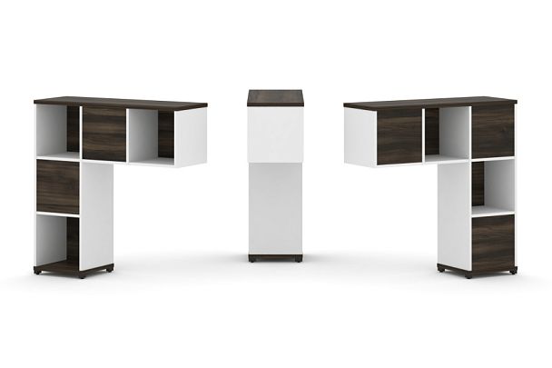 Concept Надставка низкая CN.DNN-001 Дуб Мали/Белый Бриллиант/Металл Черный 1099*365*1130 - Вид 1