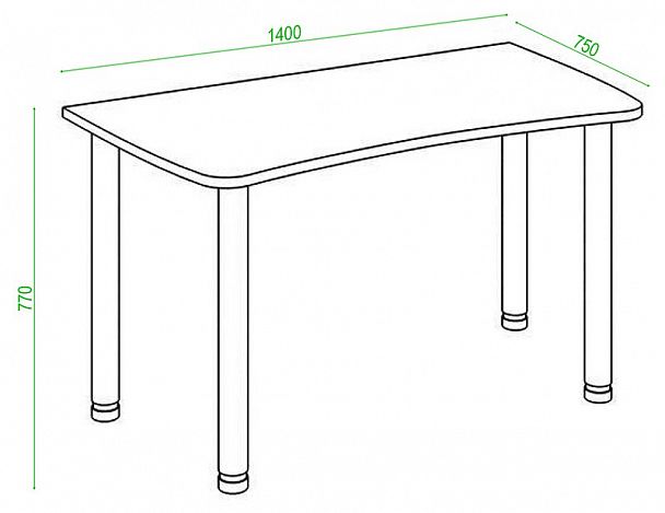Стол офисный Домино Lite СКЛ-Софт140МО - Вид 2