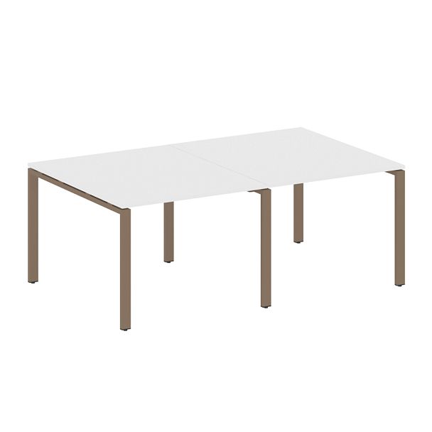 Metal System Перег. стол (2 столешницы) на П-образном м/к БП.ПРГ-2.1 Белый/Мокко металл 2000*1235*750 - Вид 1