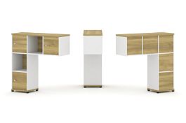 Concept Надставка низкая CN.ONN-002 Дуб Винченцо/Белый Бриллиант/Металл Черный 1099*365*1130 - Фото предпросмотра