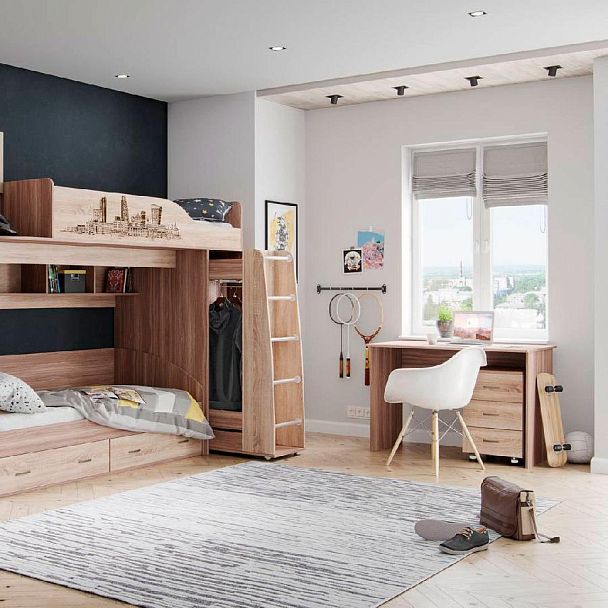 Орион стол письменный (750х1120х600) ясень шимо/дуб сонома - Вид 2