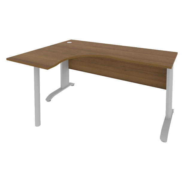 Riva Metal-L Стол криволинейный левый ПЛ.СА-4 (L) Орех/Тёмно-серый металл 1600*1200*750 - Вид 1