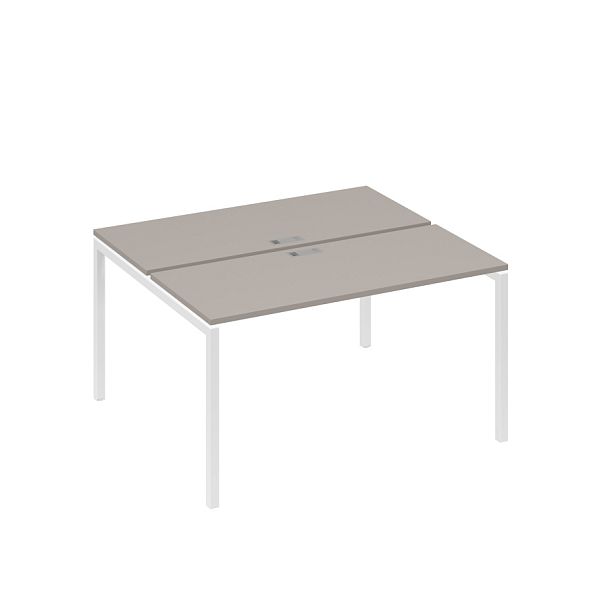 Рабочая станция на опорах DUE (2х140) A4 А4 Б2 171 БП мокко премиум / металлокаркас белый - Вид 1