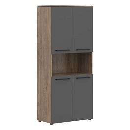 Шкаф с 2-мя комплектами глухих малых дверей MHC 85.4 Антрацит/Кария Пальмира 854х423х1956 MORRIS TRE - Фото предпросмотра