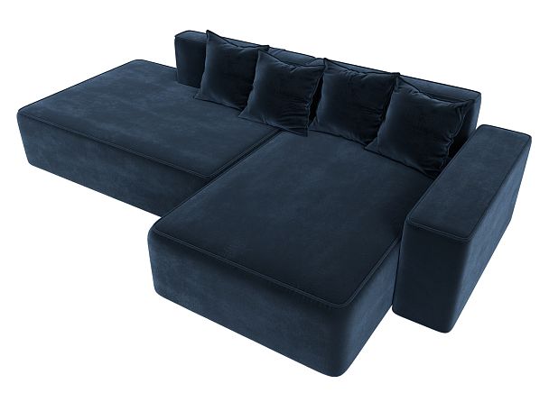Диван угловой Лига-079 угол правый Велюр синий - Вид 6