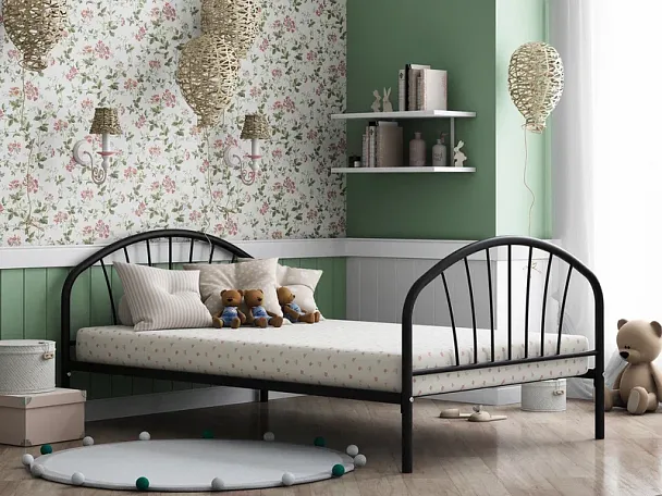 Кровать односпальная "Эвора 120" черный - Вид 1