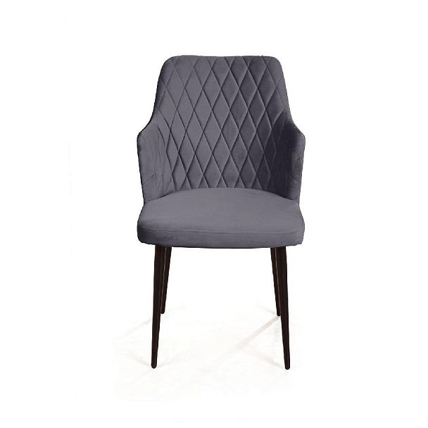 Стул с подлокотниками Hunt ромб, бархат серый 27 / чёрный конус - Вид 2