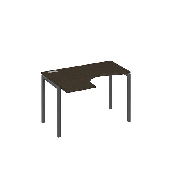 Стол эргономичный левый "Классика" на металлокаркасе DUE A4 А4 Б2 031 БП венге / металлокаркас антрацит - Вид 1