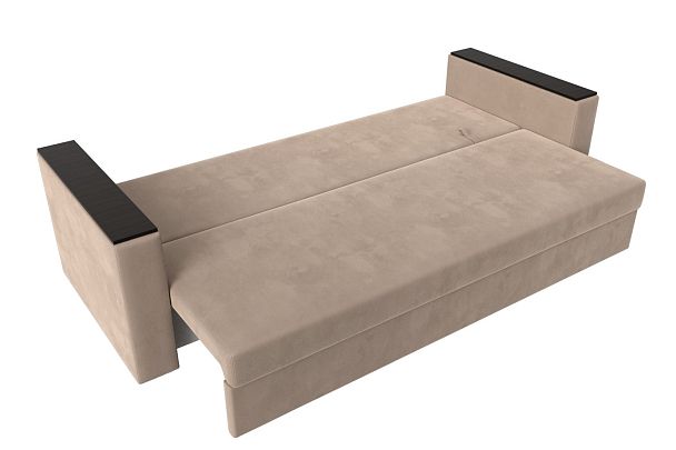 Диван прямой Атланта Лайт без стола (полностью велюр бежевый) - Вид 8