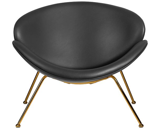 Кресло дизайнерское DOBRIN EMILY (черный винил YP16, золотое основания) - Вид 6