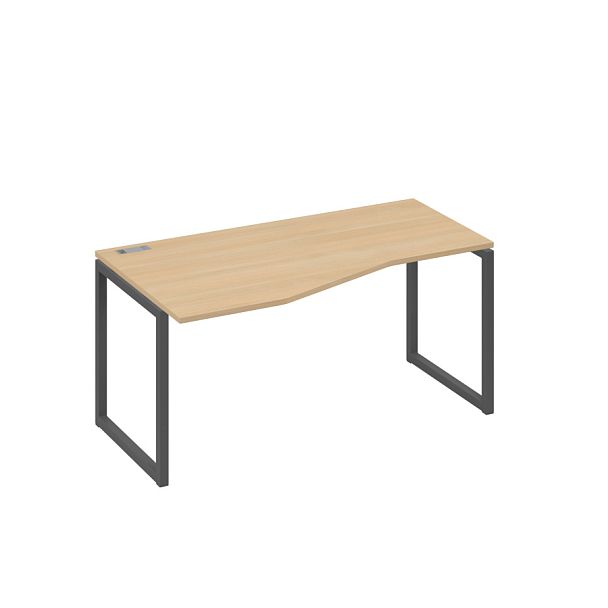 Стол эргономичный левый "Техно" на металлокаркасе QUATTRO A4 А4 Б4 065 БП натуральный дуб / металлокаркас антрацит - Вид 1