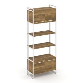 Rift Шкаф 5 ниш широкий RF.SS-54 Сандал Янтарный/Металл Белый 798*396*2010 - Фото предпросмотра