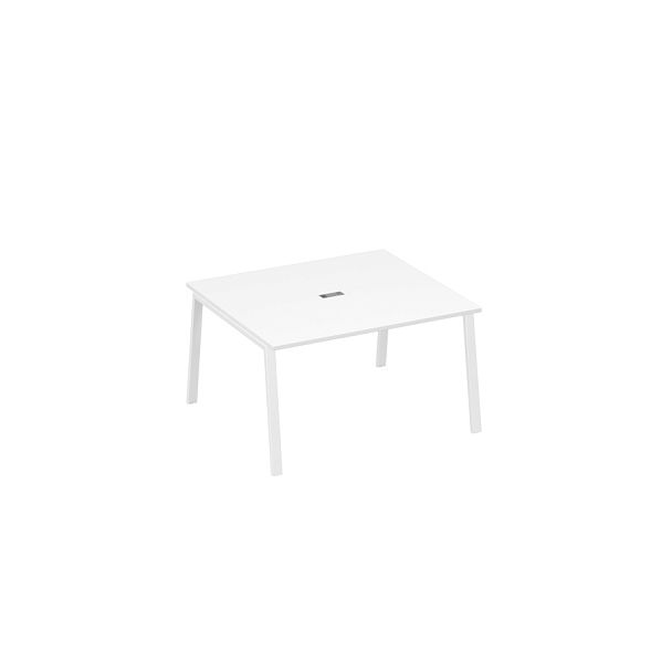 Стол 160 металлокаркас TRE в переговорную A4 А4 Б3 132 БП белый премиум / металлокаркас белый - Вид 1