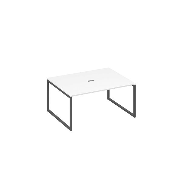 Стол 160 на опорах QUATTRO для переговоров A4 А4 Б4 133 БП белый премиум / металлокаркас антрацит - Вид 1