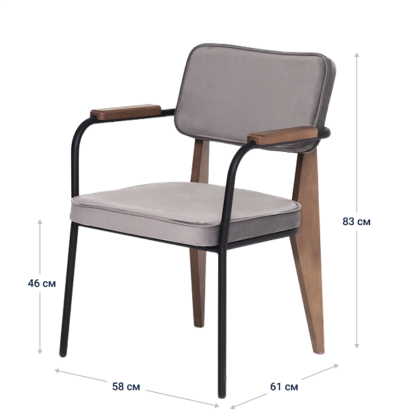 Стул Mix, серый велюр - Вид 8