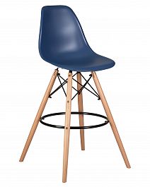 Стул барный DOBRIN DSW BAR (ножки светлый бук, цвет тёмно-синий (BE-12)) - Фото предпросмотра
