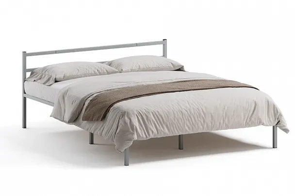 Кровать  металлическая Лофт КОМПАКТ 1400*2000, цвет серый - Вид 1