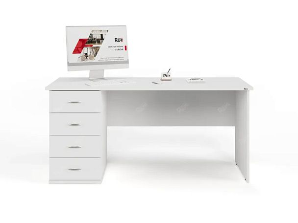 ЛАЙТ / LIGHT RLG007-16x6L Однотумбовый стол 160x60x75 Белый - Вид 2