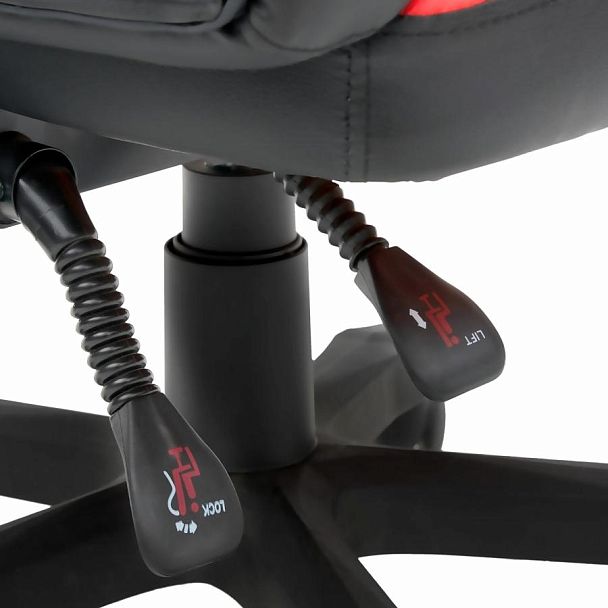 Кресло компьютерное CROMEX "Start GM-105", две подушки, экокожа, черное/красное, 532957 - Вид 18