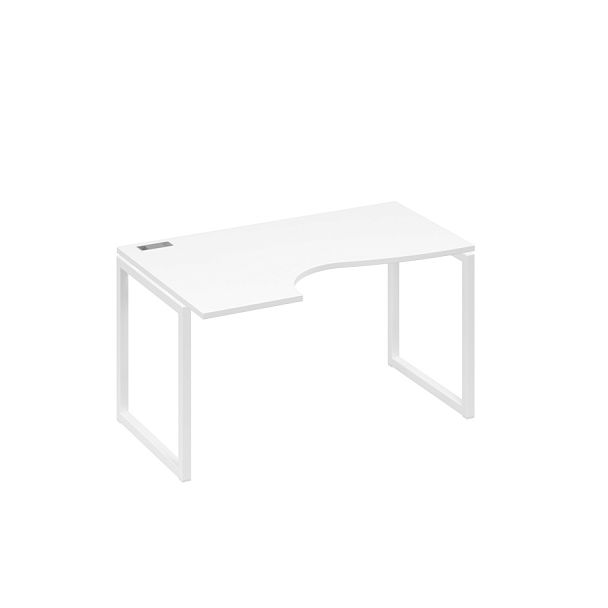 Стол эргономичный левый "Классика" на металлокаркасе QUATTRO A4 А4 Б4 043 БП белый премиум / металлокаркас белый - Вид 1