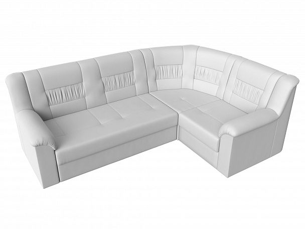 Угловой диван Карелия правый (полностью экокожа белая) - Вид 5