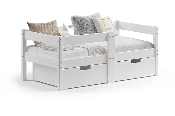 Кровать Легос компакт 700х1400, цвет белый, с ящиками - Вид 2