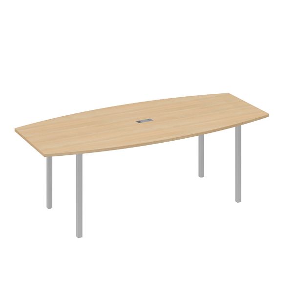 Стол для переговоров 220 с каркасом DUE A4 А4 Б2 114 БП натуральный дуб / металлокаркас серый - Вид 1