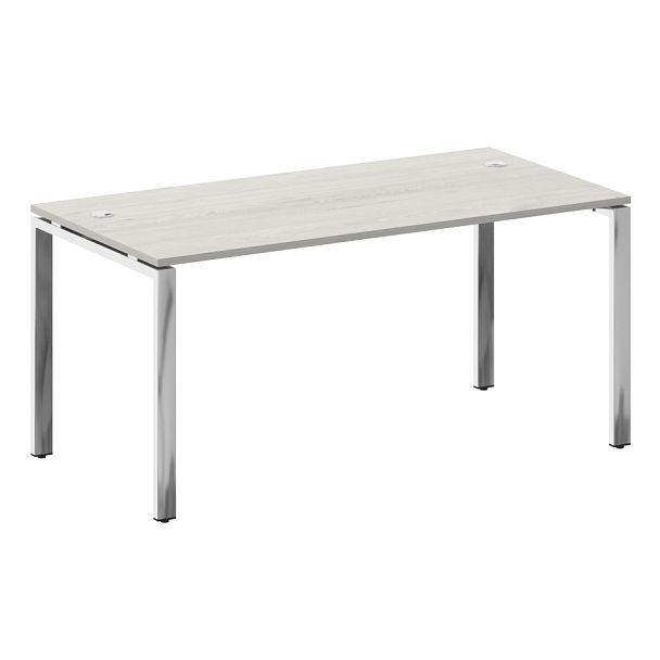 Metal System Direct Стол рабочий руководителя на П-обр. м/к БП.СРР-4.8 Дуб наварра/Нерж. сталь 1600*800*750 - Вид 1