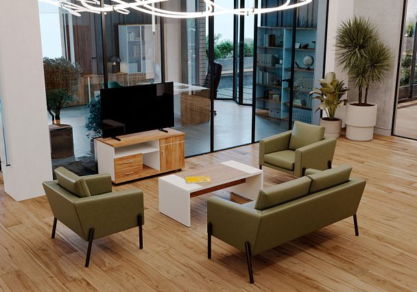 Стол письменный Foil 160x80x75 дуб крафт золотой - Вид 12