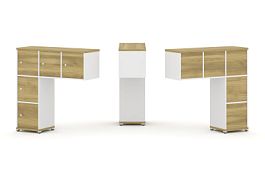 Concept Надставка низкая CN.ONN-007 Дуб Винченцо/Белый Бриллиант/Металл Белый 1099*365*1130 - Фото предпросмотра