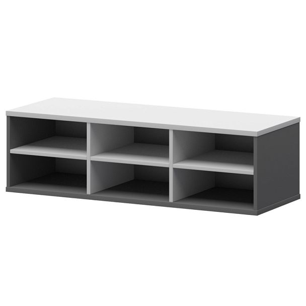 Надставка с вставкой для тумбы-купе СМТ-12НВ.18 тип2 Графит/Белый 1236x444x400 Смарт - Вид 1