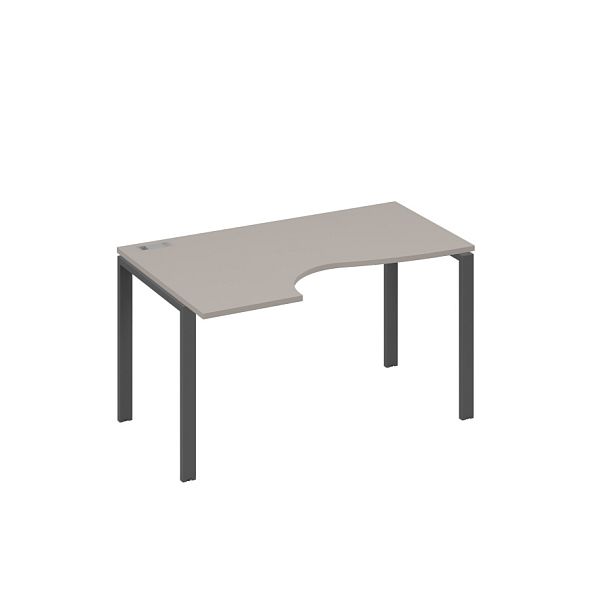 Стол эргономичный левый "Классика" на металлокаркасе UNO A4 А4 Б1 043 БП мокко премиум / металлокаркас антрацит - Вид 1