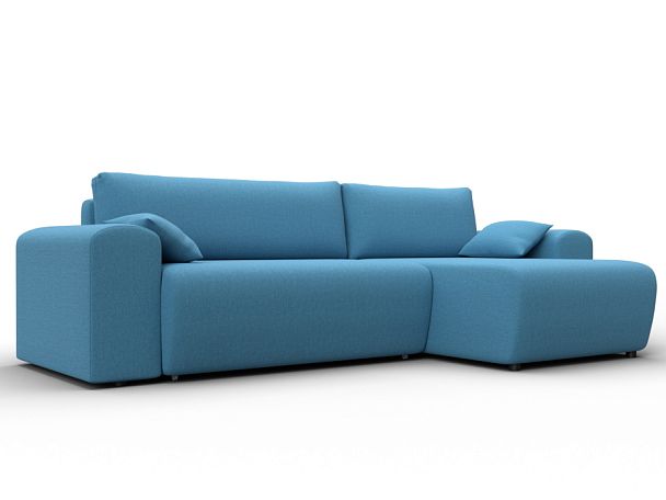 Диван угловой Лига-099 угол универсальный Рогожка голубой - Вид 1