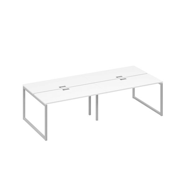 Станция 4х140 в офис каркас QUATTRO A4 А4 Б4 171-2 БП белый премиум / металлокаркас серый - Вид 1