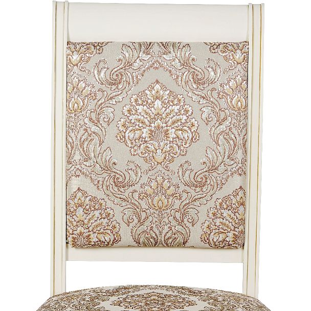 Стул деревянный с мягким сиденьем Бармс Слоновая кость золотая патина/Бежевый жаккард - Вид 7