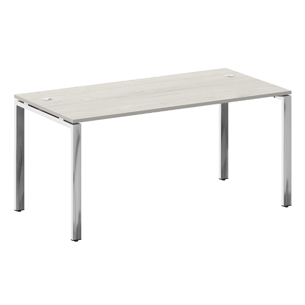 Metal System Direct Стол рабочий руководителя на П-обр. м/к БП.СРР-4.8 Дуб наварра/Нерж. сталь 1600*800*750 - Вид 1