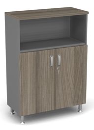 Стеллаж широкий полуоткрытый Берлин Дрифтвуд/Серый ШК3-90 - Фото предпросмотра