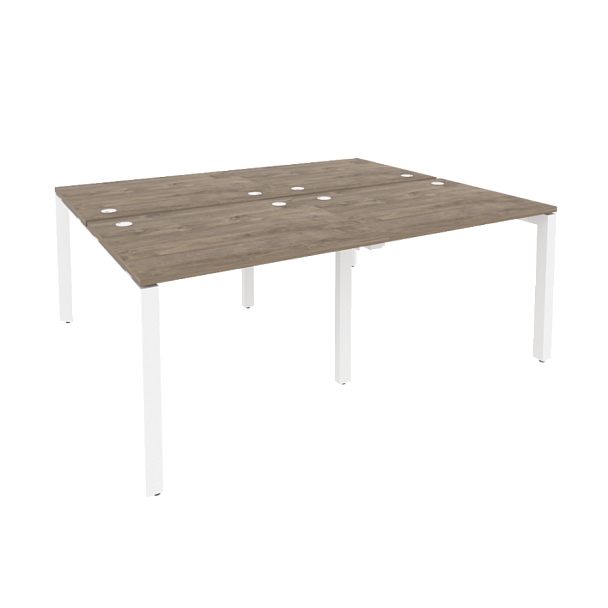 Onix Рабочая станция на П-образном м/к O.MP-D.RS-4.1.8 Тиквуд темный/Белый металл 1960*1635*750 - Вид 1