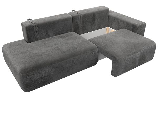 Диван прямой Лига-036 НПБ Модерн подлокотник справа Велюр серый - Вид 7