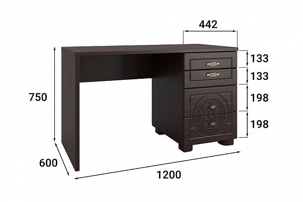Стол письменный Монблан МБ-70К - Вид 3