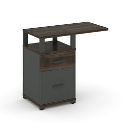 Concept Тумба приставная узкая 1 ящ.+1 распаш. фасад с надставкой широкой CN.TUS-004 W Дуб Мали/Антрацит/Металл Антрацит 836*420*750 - Фото предпросмотра