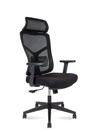 Кресло офисное / Asper / черный пластик  / черная сетка / черная ткань - Фото предпросмотра