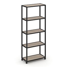 Shelf Mobile Стеллаж 5 уровней 1 секция VR.LT-STK-501.12 Дуб Аттик/Металл Черный 1200*400*2000 - Фото предпросмотра