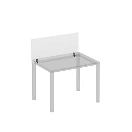 Экран настольный фронтальный с серыми кронштейнами для стола 100 на металлокаркасе КФ Комфорт КФ К.С 840 БП белый премиум - Фото предпросмотра