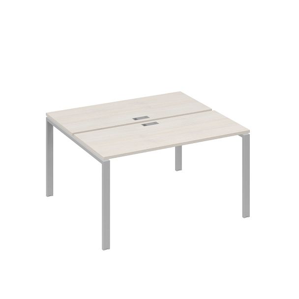 Рабочая станция на каркасе UNO столы 2х140 A4 А4 Б1 171 БП дуб / металлокаркас серый - Вид 1