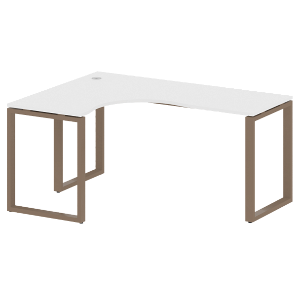 Metal System Стол криволинейный левый на О-образном м/к БО.СА-4 (L) Белый/Мокко металл 1600*1200*750 - Вид 1